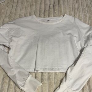 White Long Sleeve Crop Top